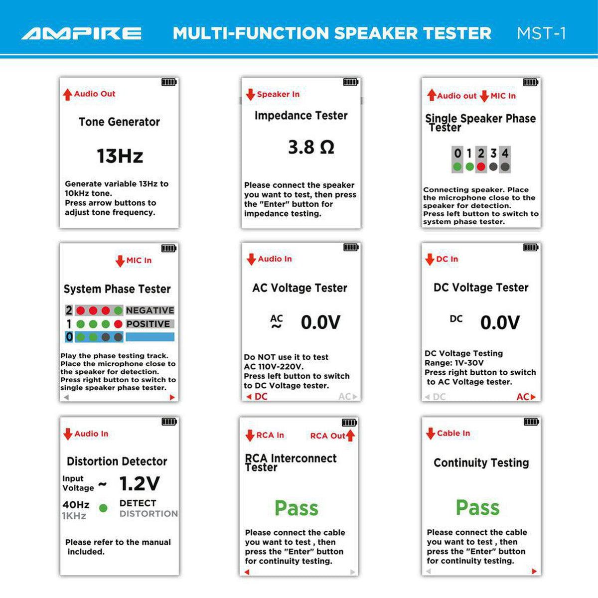 Ampire-MST-1 Audiotestgerät-Messgerät-masori-kaufen