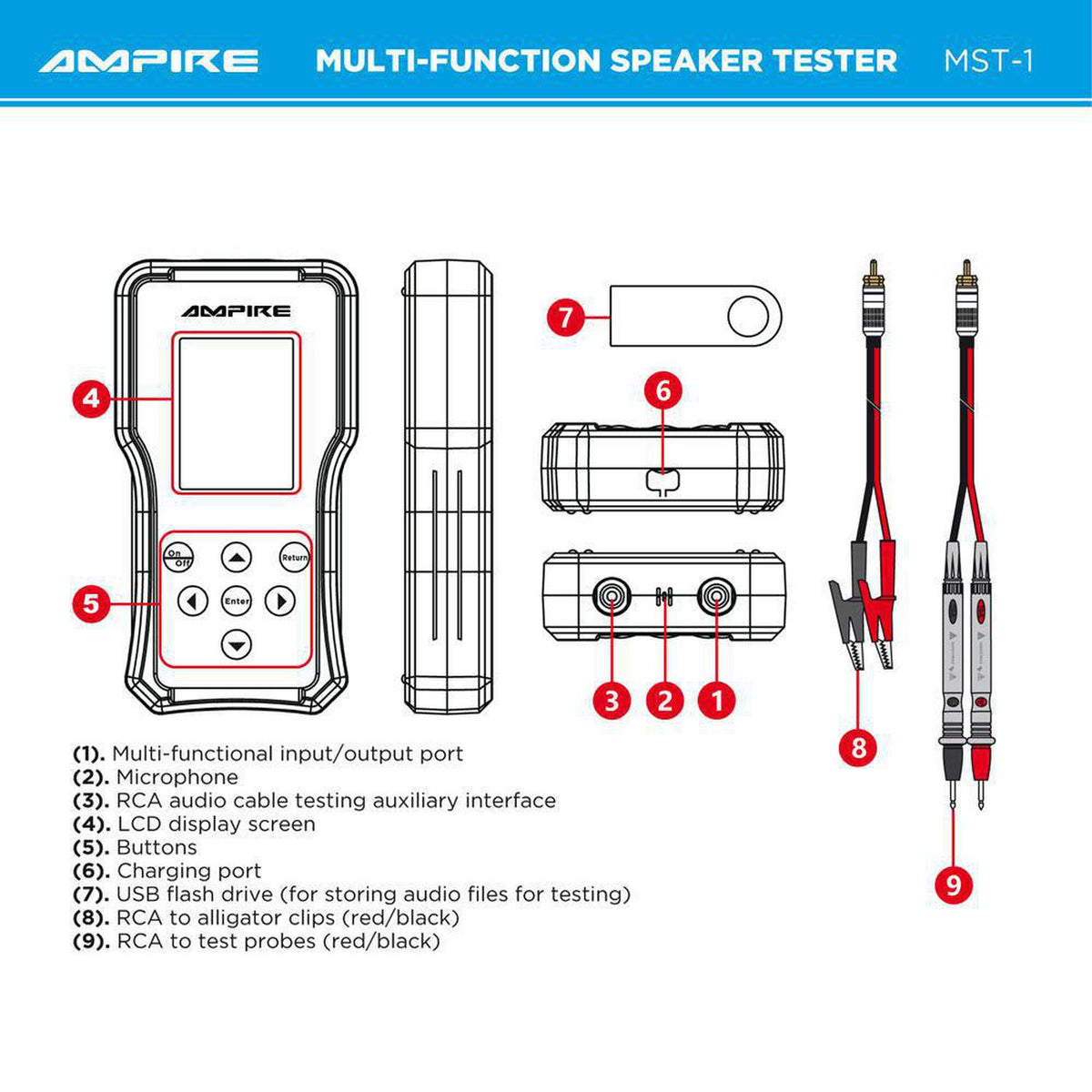 Ampire-MST-1 Audiotestgerät-Messgerät-masori-kaufen
