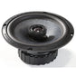Sistema audio RXC165 EVO3: altoparlante coassiale per auto da 6,5 pollici di colore nero, copertura rotonda, cupola centrale, fori di fissaggio esterni, su sfondo bianco.