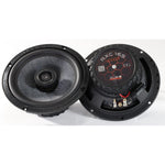 Sono raffigurati due altoparlanti coassiali rotondi neri Audio System RXC165 EVO3 da 6,5: uno è rivolto in avanti, laltro presenta il cablaggio posteriore ed è contrassegnato con la dicitura RXC165 EVO3.