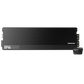 Lamplificatore per auto Audiocontrol EPIC4000 di classe D, di colore nero, presenta un elegante pannello frontale e una manopola di controllo remoto fissata sul lato inferiore destro.