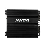 LAvatar ABR-800.1 è un amplificatore monoblocco per auto in classe D di colore nero, con superficie zigrinata, logo bianco, potenza nominale di 800 W RMS e connettori sul lato destro.