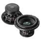 Two Apocalypse DB-SA 272 subwoofers by Deaf Bonce, 12, 1500W RMS each, with exposed wiring terminals, shown from different angles on a white background.