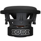 LEDS10D2-E0 Street-Serie è un subwoofer nero da 10 di Edge Car Audio, caratterizzato da una robusta struttura in metallo e dalla vistosa scritta EDGE bianca sulla base.