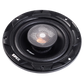 De Edge EDS4-E4 is een zwarte ronde 10 Zoll subwoofer voor in de auto met een metalen gaas in het midden en EDGE branding op de buitenste rand.