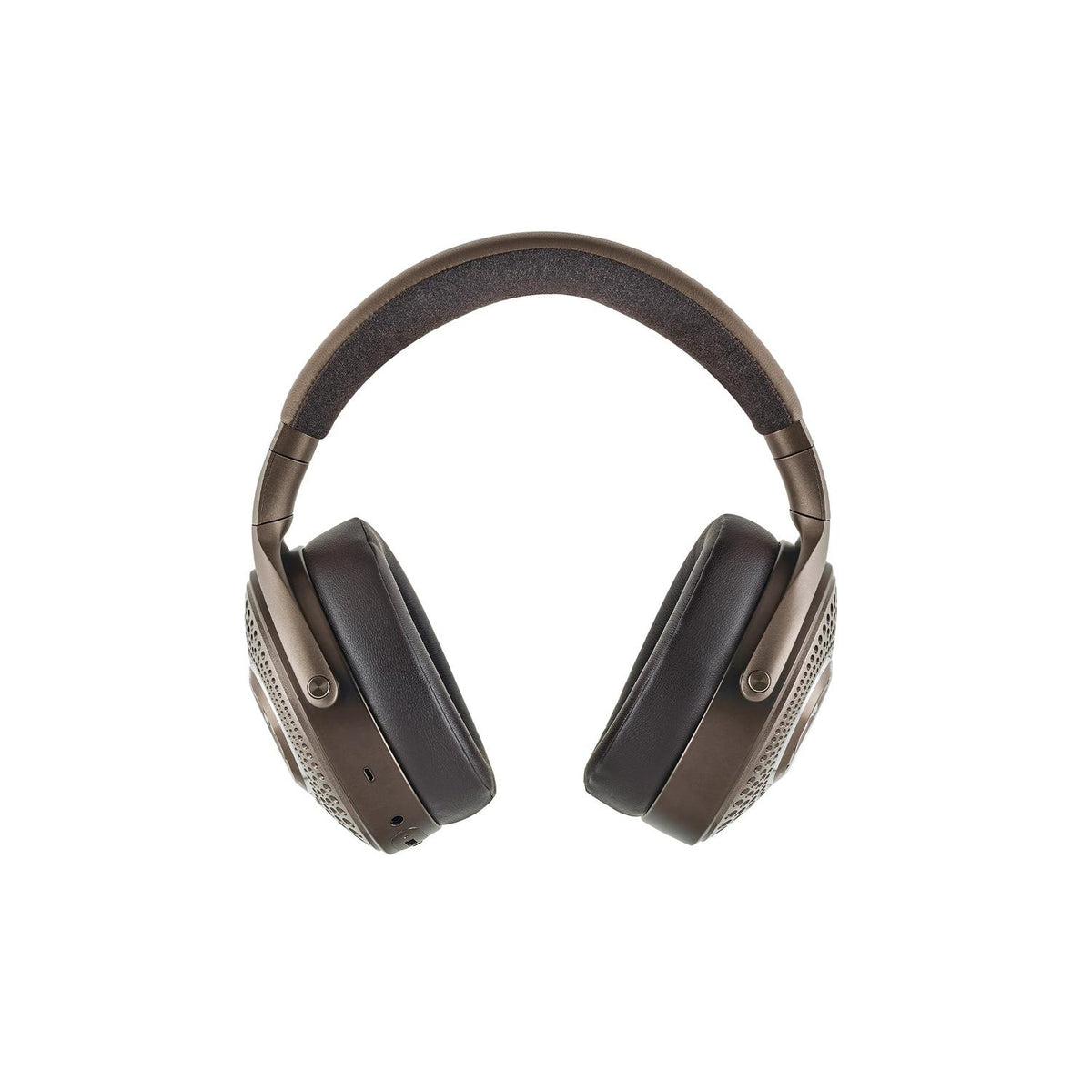Cuffie over-ear wireless a cancellazione del rumore Focal Bathys MG in bronzo, mostrate frontalmente su sfondo bianco.
