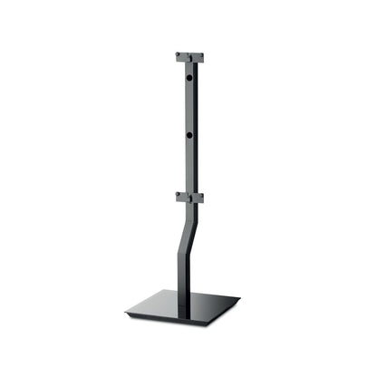 Le Focal OnWall 300 Stativ est un pied denceinte en métal noir avec une base carrée, un support réglable, des supports de montage et un design moderne et minimaliste.
