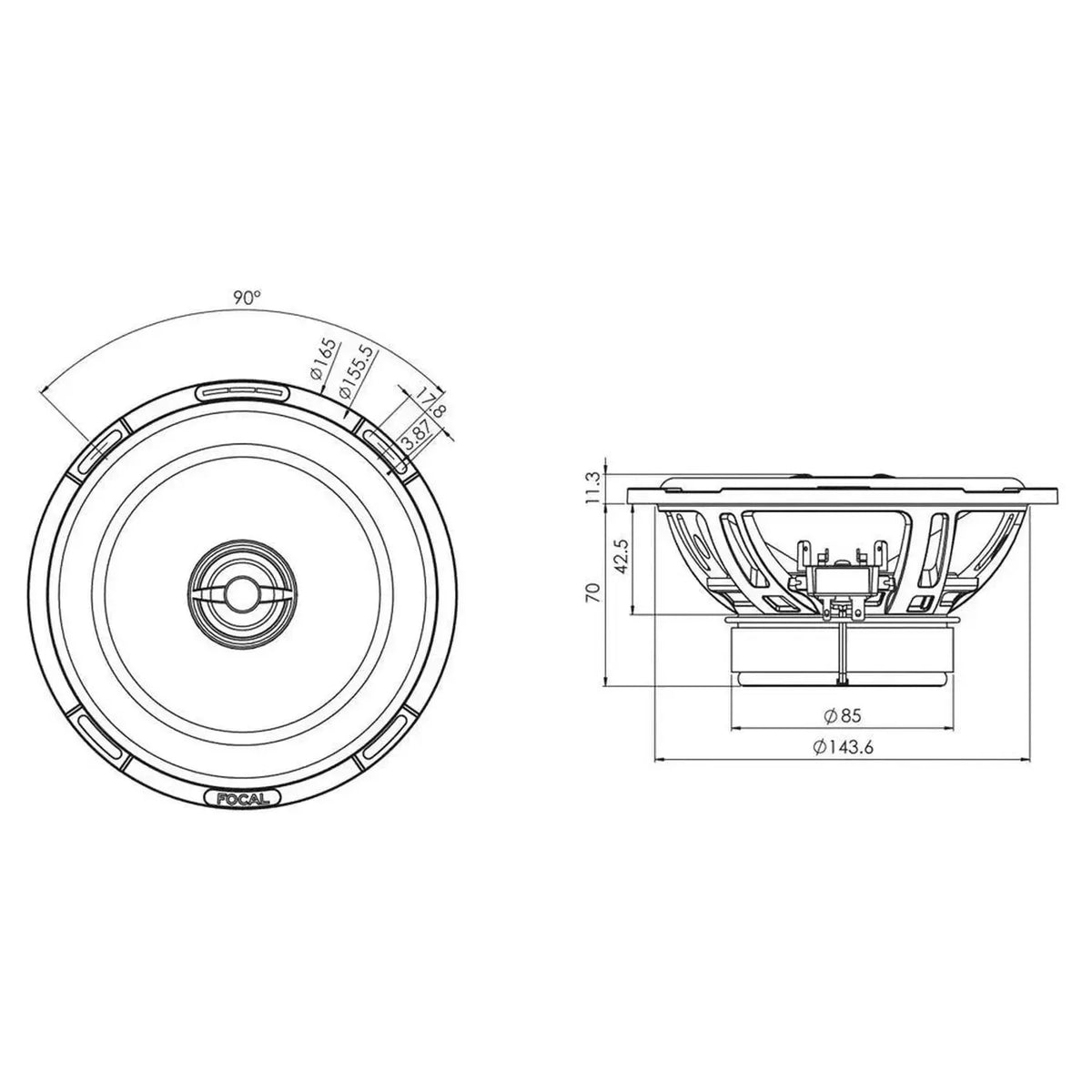 Focal-Slatefiber PC165SF-6.5" (16,5cm) Koaxial-Lautsprecher-masori-kaufen