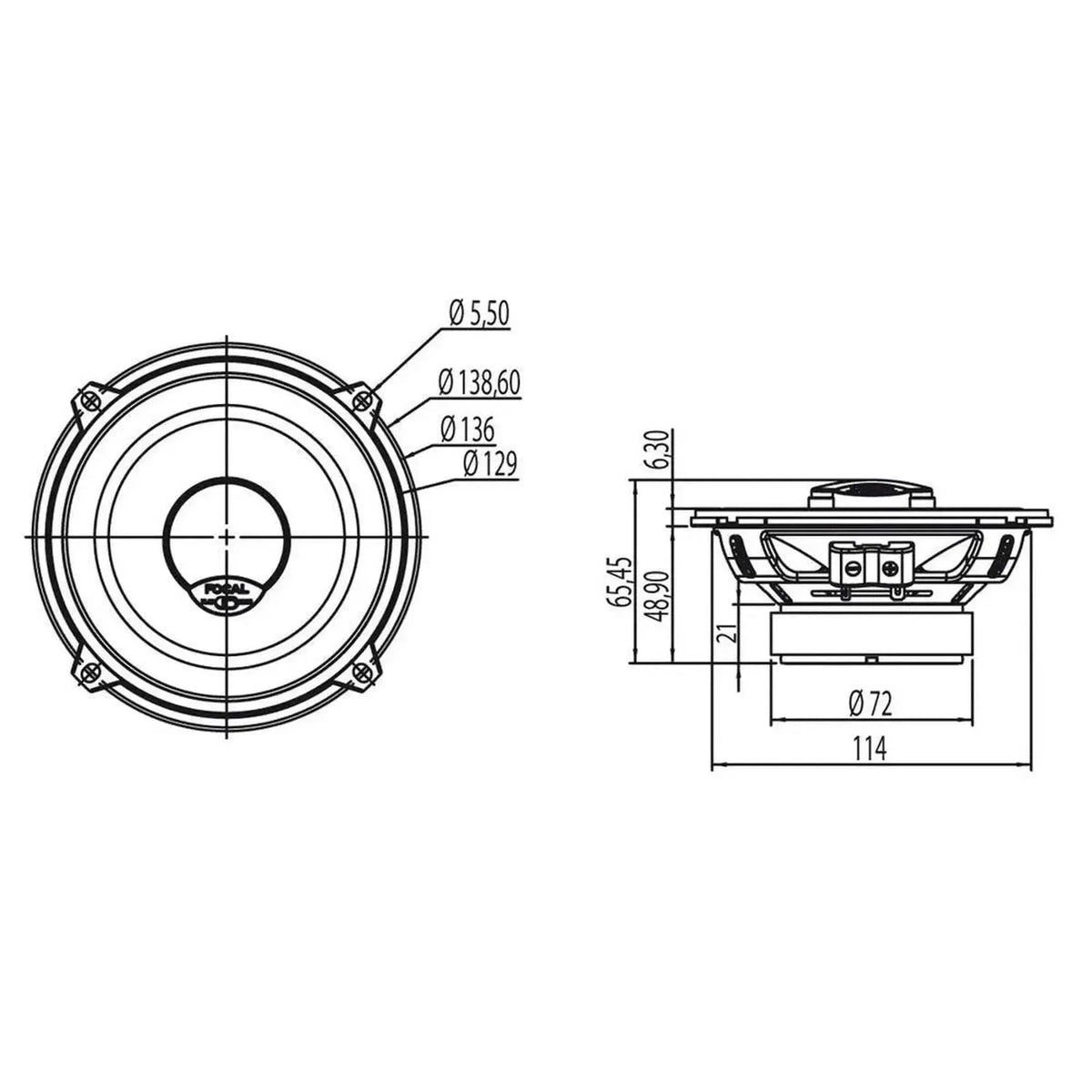 Focal-Universal ICU130-5" (13cm) Koaxial-Lautsprecher-masori-kaufen