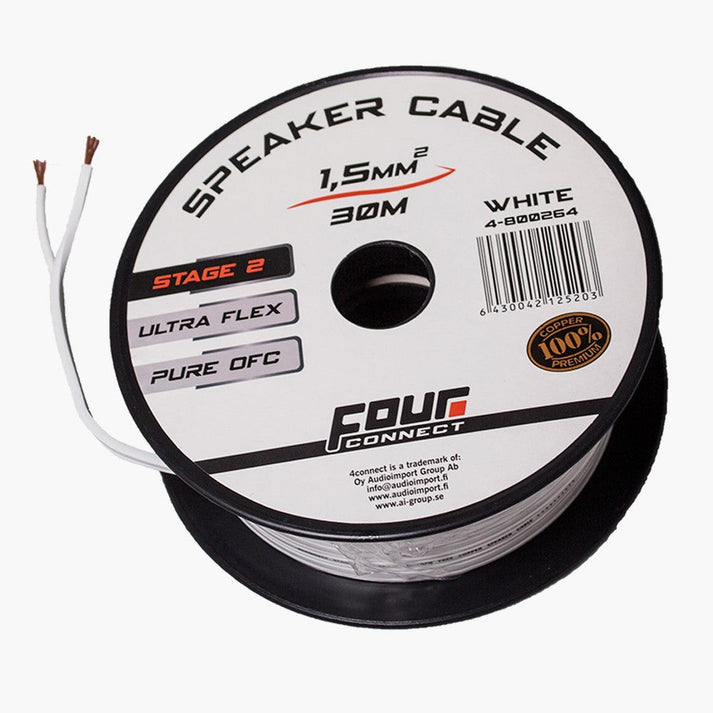 Four Connect-OFC-Lautsprecherkabel 2×1,5 mm² weiß-2x1,5mm² Lautsprecherkabel-masori-kaufen