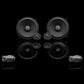 The Gladen Beta 130.2 set includes two black car speakers, two round tweeters, and 2-way component parts, all shown with reflections on a black background.