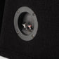 Gros plan sur le connecteur noir du Gladen Sigma SSW08-VB, doté de deux contacts à ressort et dune impédance de 2 × 2 ohms, sur une surface noire texturée.