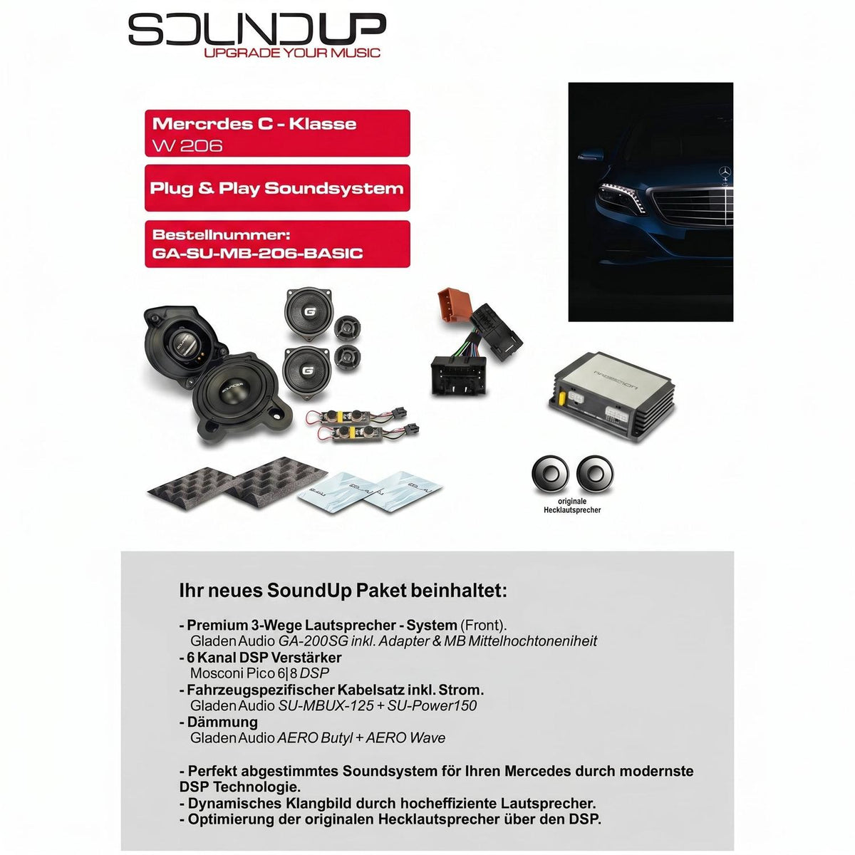 Gladen-Sound Up MB 206 Basic-Mercedes-Komplettset-masori-kaufen