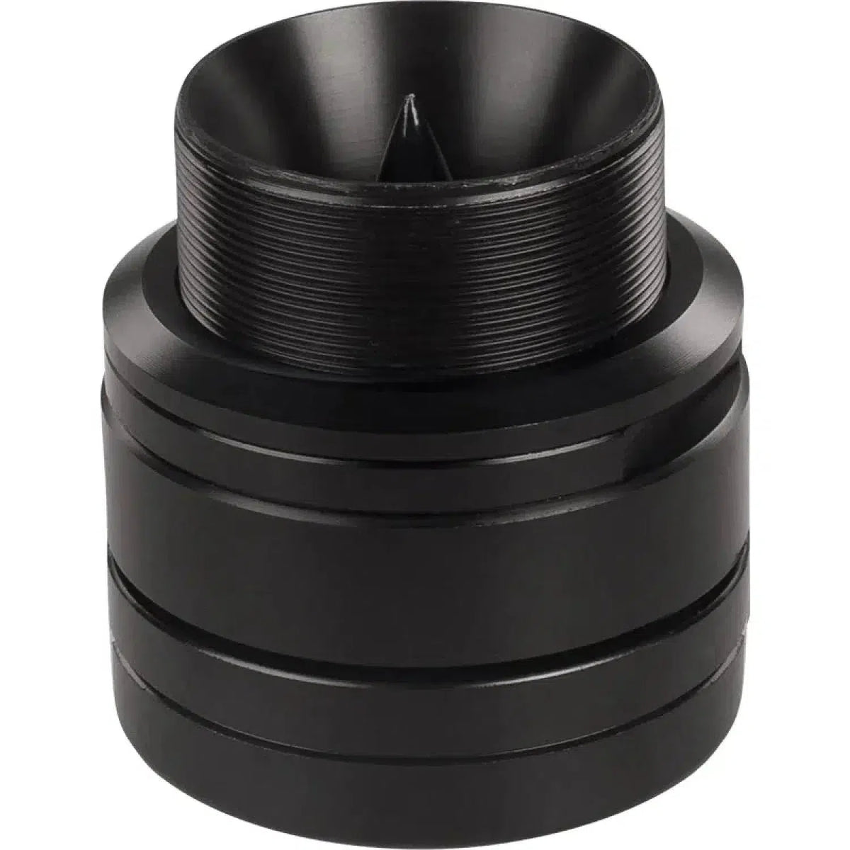 A black cylindrical metal object with threaded grooves and a conical opening, resembling the Ground Zero Competition GZCT 500IV-B component.