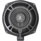 The Ground Zero GZCS 200BMW-SW4 is a black, round subwoofer with a textured rim and central logo, designed as a fahrzeugspezifischer Tieftöner.