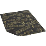 Una lámina negra con texto y logotipos dorados, Ground Zero GZDM 1900ML-GOLD 10x37x50cm, ofrece una amortiguación multicapa de primera calidad para un aislamiento acústico superior.