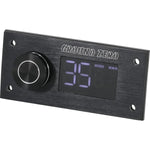 De Ground Zero GZDSP Remote PRO is een rechthoekig zwart audiobedieningspaneel met LCD-display, grote knop, kabelafstandsbediening en Ground Zero op de bovenkant.