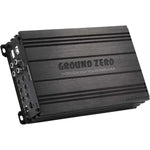 El Ground Zero Hydrogen GZHA MINI FOUR negro es un amplificador Clase D de 4 canales de alta potencia con mandos de control y puertos de entrada/salida en el lateral.