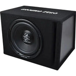 Le Ground Zero Iridium GZIB 25BR est un subwoofer noir de 10 Zoll dans un boîtier bass reflex rectangulaire avec le logo de la marque sur le dessus.