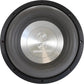 Gros plan sur le subwoofer Ground Zero Nuclear GZNW 12Xmax, doté dun cône en aluminium, dun centre métallique avec logo et dun entourage en caoutchouc noir.