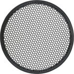 De Ground Zero Plutonium GZPG 250B is een rond honingraat luidsprekerrooster voor 25 cm subwoofers, bovenaan afgebeeld op wit - ideaal voor je opstelling.