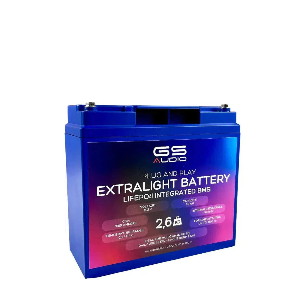 GS Audio-LifePo4 13,2V Extra light 20Ah M5 - LiFePO4-Lithium - LiFePO4-masori-kaufen