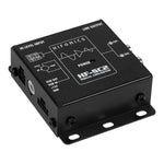 El convertidor de alta a baja HF-SC2 / ISO 2-kanal de Hifonics cuenta con puertos etiquetados, indicador de alimentación y soportes de montaje, mostrados en ángulo sobre fondo blanco.