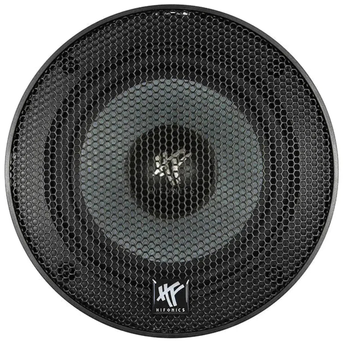The Hifonics Zeus ZS5.2E round 5 car speaker features a black honeycomb grille with a central logo, shown from above.