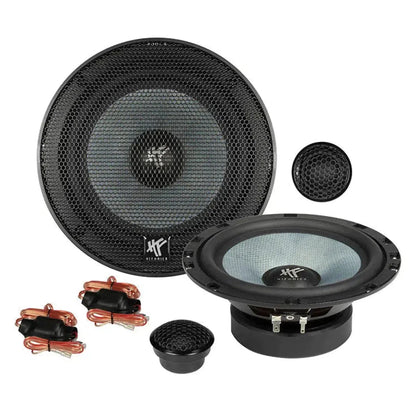 Il set di diffusori per auto Hifonics Zeus ZS6.2E comprende due diffusori da 6 con coperture in rete, due tweeter e cavi rossi/neri per una facile installazione.