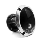 The Loud as Hell Inferno 3 car tweeter, black and silver, 300W RMS, with flared round front and screw holes, shown on a white background.