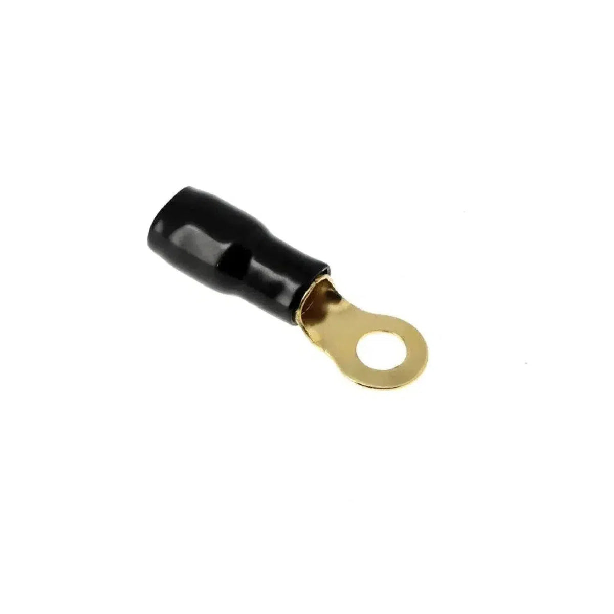 La anilla Masori 10mm²-50mm² Schwarz/Rot, ideal para uniones seguras, está aislada en negro con un fondo blanco.