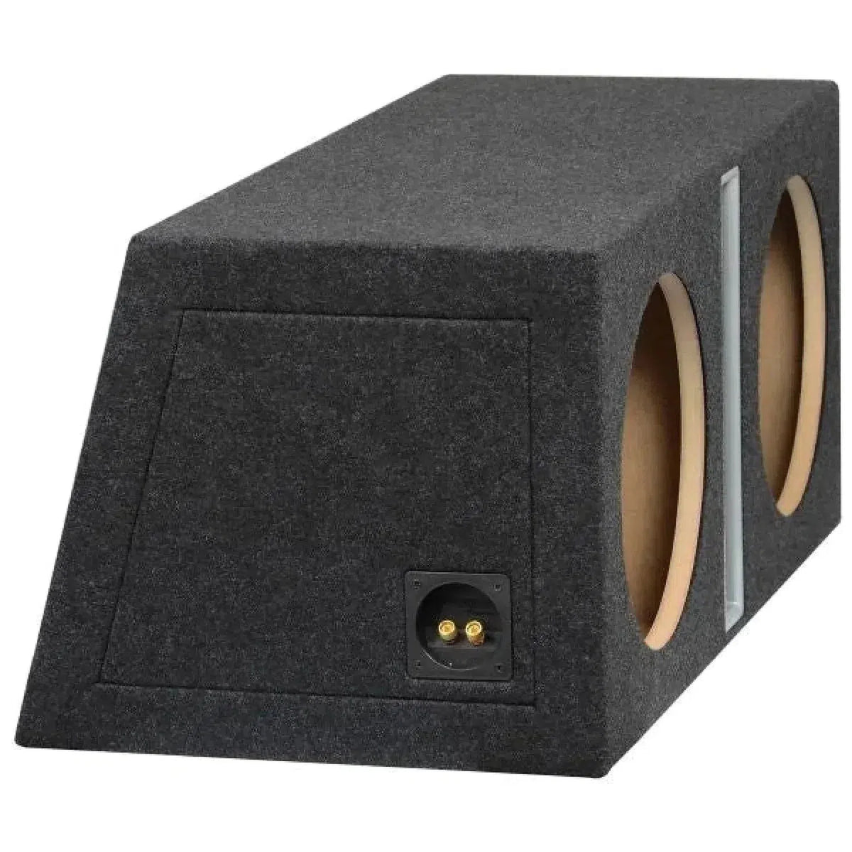 Masori B1250Sx2 è un box per subwoofer in MDF nero con due aperture da 12, pannello di connessione e tappeto grigio, perfetto come Leergehäuse da 30 cm per Subwoofergehäuse.