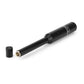 The miniDSP UMIK-2 is a black cylindrical microphone with a removable cap that reveals a small USB-C connector at one end.