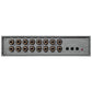 El panel trasero del Musway DSP68 cuenta con varias tomas RCA, cuatro pulsadores, un puerto AUX, indicador rojo y DSP de 8 canales para control desde PC y aplicaciones.