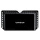 El Rockford Fosgate Power T600-4 es un amplificador de audio para coche negro con laterales ventilados, parte superior brillante y un logotipo central, que proporciona auténtica potencia MOSFET Schaltung.