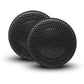 Due tweeter Rockford Fosgate Punch P152-S neri e rotondi con griglia a nido dape sono affiancati su uno sfondo bianco.