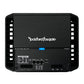 El amplificador Rockford Fosgate Punch P300X2 cuenta con un panel de control, luces indicadoras y entradas/salidas etiquetadas.