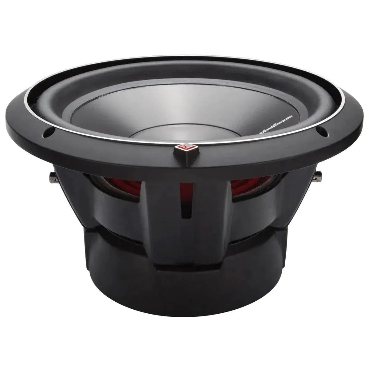 The Rockford Fosgate Punch P3D2-12 / P3D4-12 is a large black 12 subwoofer with VAST technology, metallic accents, and the Punch logo for powerful bass.