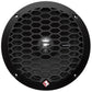 Een ronde zwarte Rockford Fosgate Punch Pro PPS4-8 luidspreker met honingraatrooster, 8 Zoll Tiefmitteltöner en een klein rood en wit logo aan de onderkant.