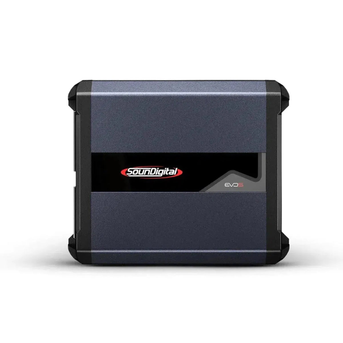 Le Soundigital 1200.2 EVO5 est un Verstärker compact et rectangulaire à 2 canaux, noir et gris, avec le logo Soundigital sur la face avant.