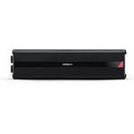 The Soundigital 20000.1 EVOX is a black, rectangular car audio amplifier featuring a subtle red accent on the right side.