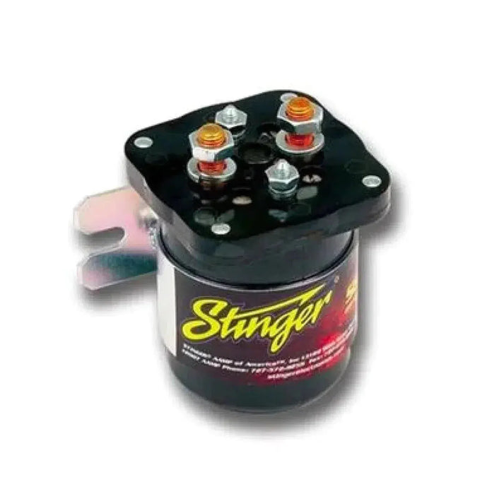 The Stinger SGP32 - 200A features three metal terminals and a black, wasserbeständig cylindrical body labeled Stinger in yellow.